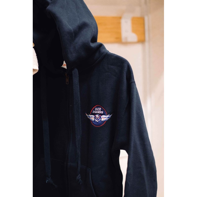 Sweat capuche zip unisexe brodé | Ducs d'Angers